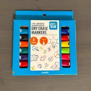 NWOB Pen+Gear 2-In-1 Magnetic Assorted Color Dry Erase Markers- 8 Count Fine Tip